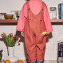 Kai Oversized Denim Dungarees (Coral)